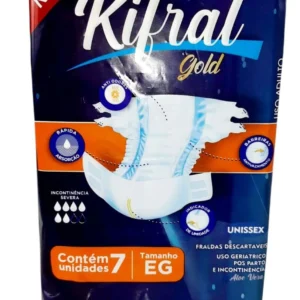 FRALDA GERIÁTRICA DESCARTÁVEL INCONTINÉNCIA SEVERA  EG 7 UNIDADES -  KIFRAL GOLD