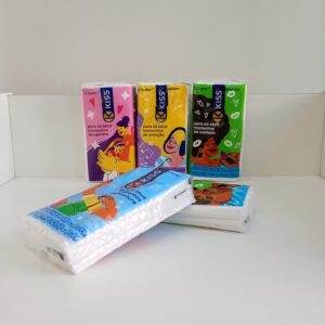 LENÇOS TRIPLOS (21,4cm x 21,4cm) 10 UNIDADES - KISS