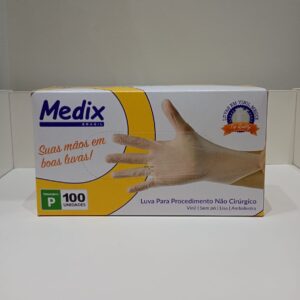 LUVA VINIL SEM PÓ TAMANHO P 100 UINIDADES - MEDIX