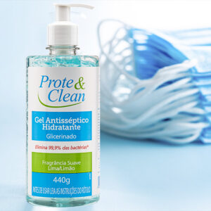 GEL ANTISSÉPTICO HIDRATANTE GLICERINADO LIMA/LIMÃO  440g - PROTE & CLEAN