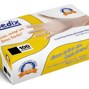 LUVA VINIL SEM PÓ TAMANHO  M 100 UNIDADES - MEDIX