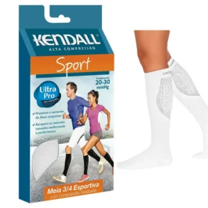 MEIA COMPRESSIVA SPORTIVA 3/4 20-30 MMHG TAMANHO M COR BRANCA- KENDALL