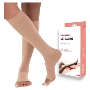 MEIA COMPRESSIVA 20-30MMHG   ULTRALINE 4000 3/4 TAMANHO XG PÉ ABERTO COR BEGE - VENOSAN