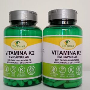 VITAMINA K2 MENAQUINONA - 7 60 CÁPSULAS 500MG - VITA FLORAIS