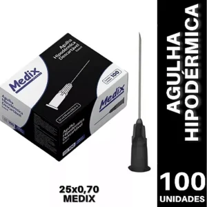 AGULHA  HIPODÉRMICA  22G (25 x 0,70mm) UNIDADE - MEDIX